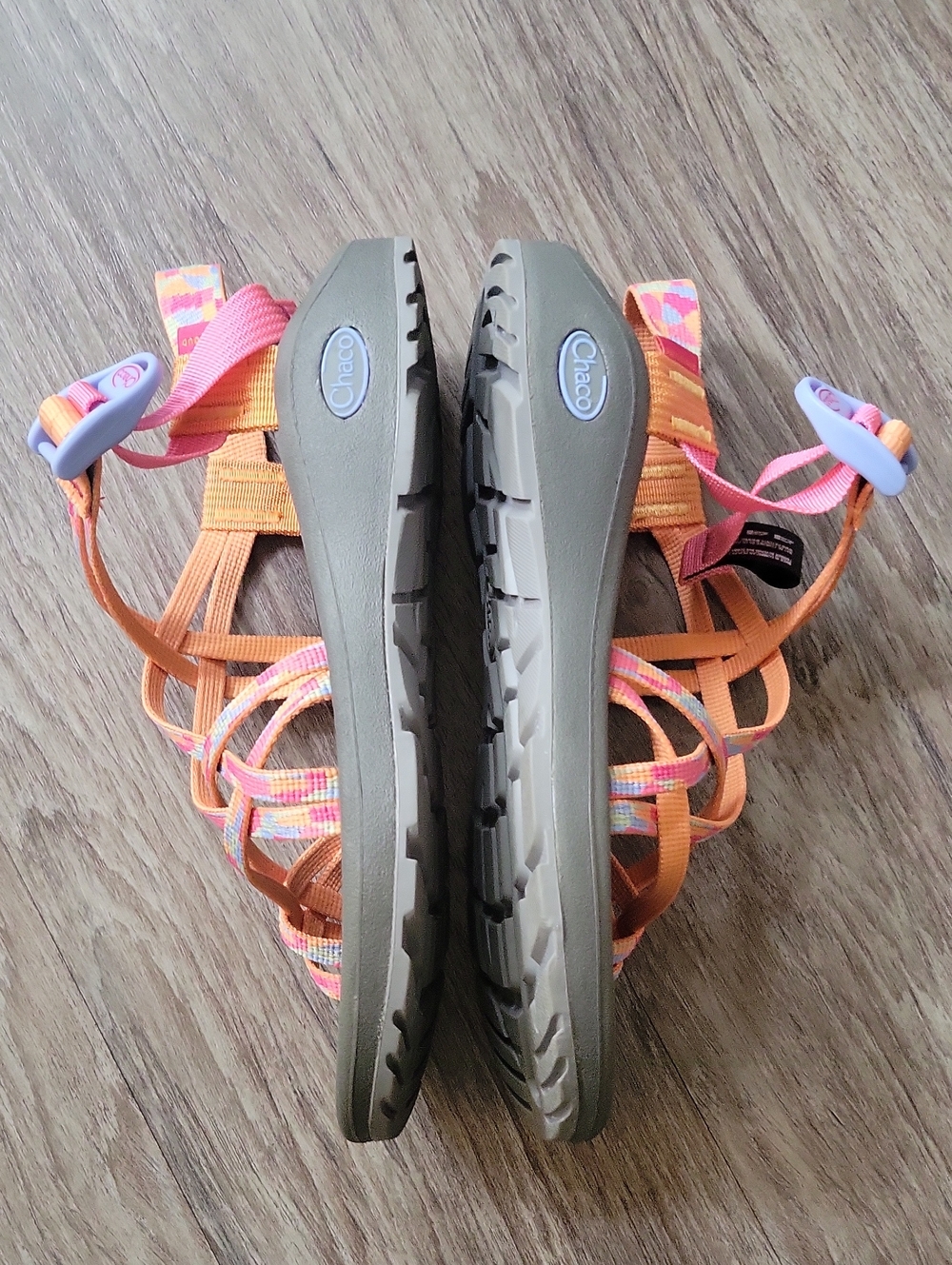 Chaco ZX2 Cloud Sandal Adjustable Straps Cushioned Rubber Sole Pink Orange 8 - Picture 5 of 11